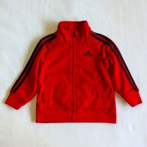 adidas red zip-up track jacket 18 months baby boy